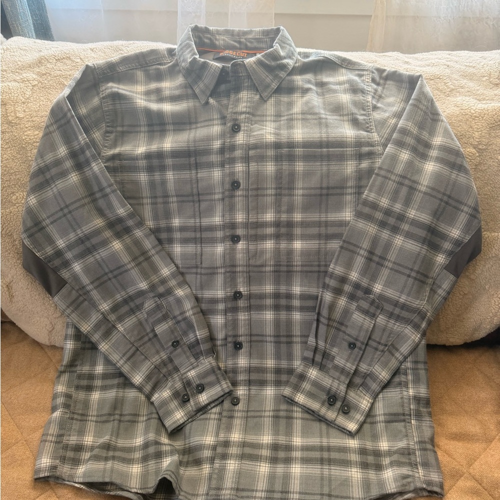 Men's Ridgecut Toughwear Gray Plaid Long Sleeve Shirt XL